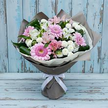 Букет цветов из:  Герберы, Альстромерии и Хризантемы в Солнечном Красноярского края