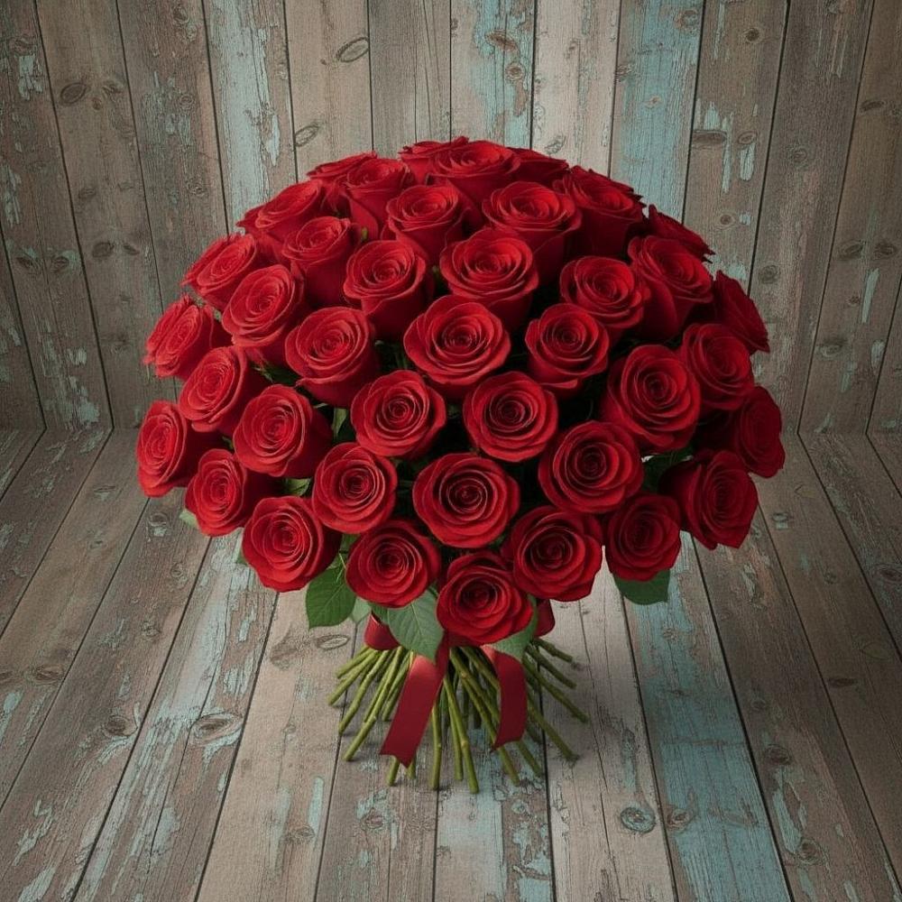 Букет 55 Красных роз Фридом в Солнечном Красноярского края