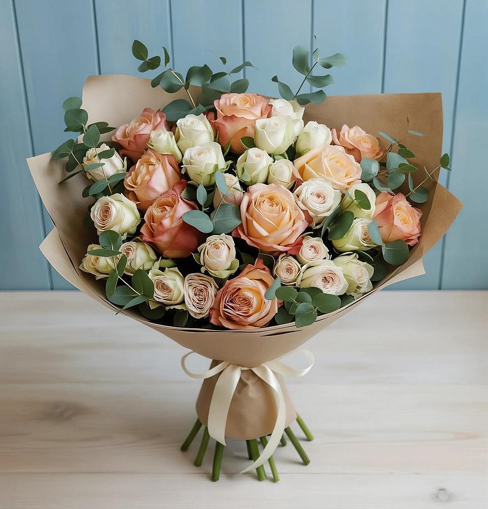 Букет цветов из: Альстромерии и Розы в Солнечном Красноярского края