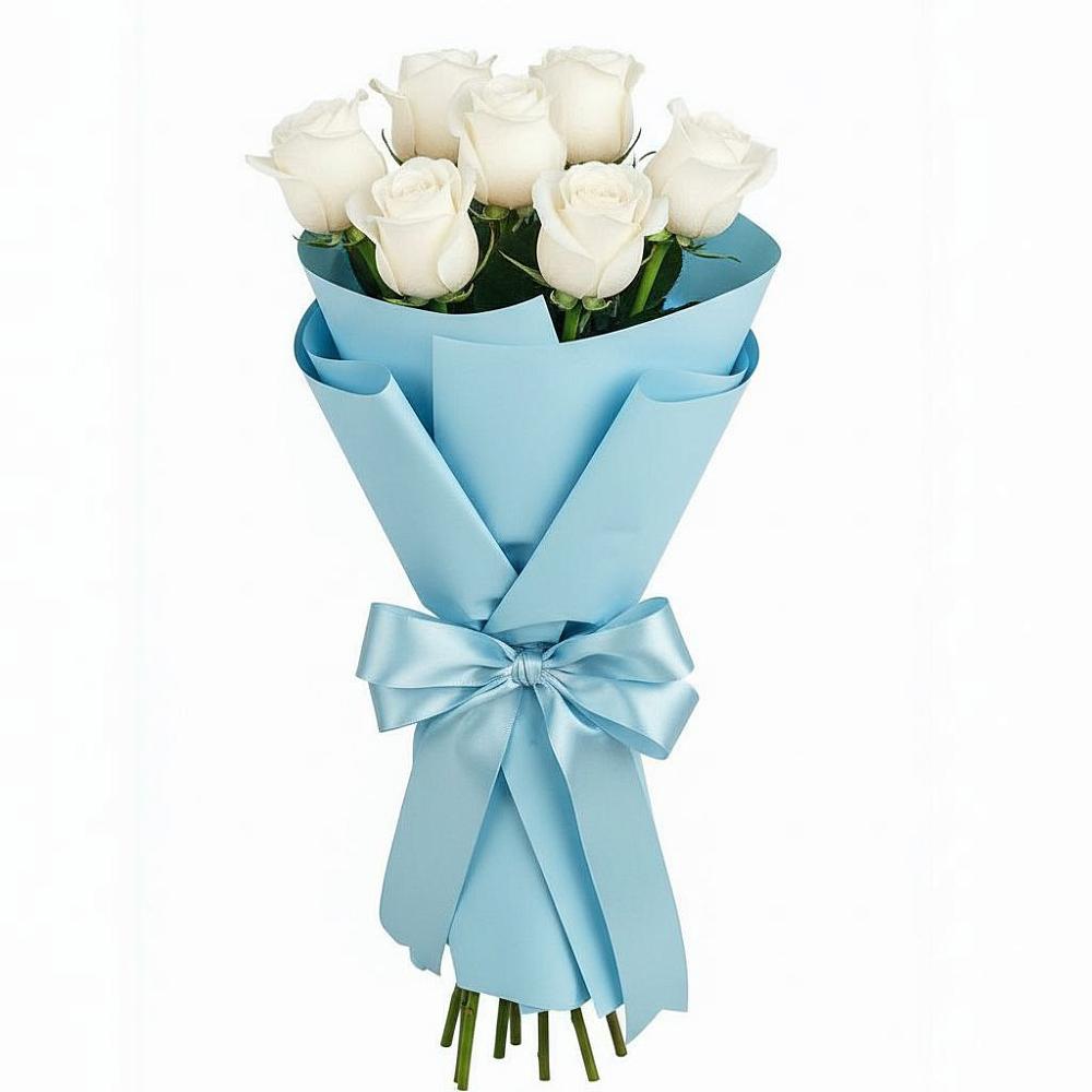 Букет 7 белых роз Проуд в Солнечном Красноярского края