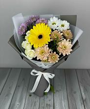Букет цветов из:  Розы, Герберы и Хризантемы в Солнечном Красноярского края