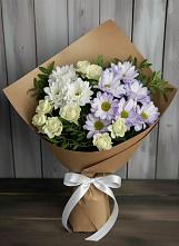 Букет цветов из:  Хризантемы и Розы в Солнечном Красноярского края