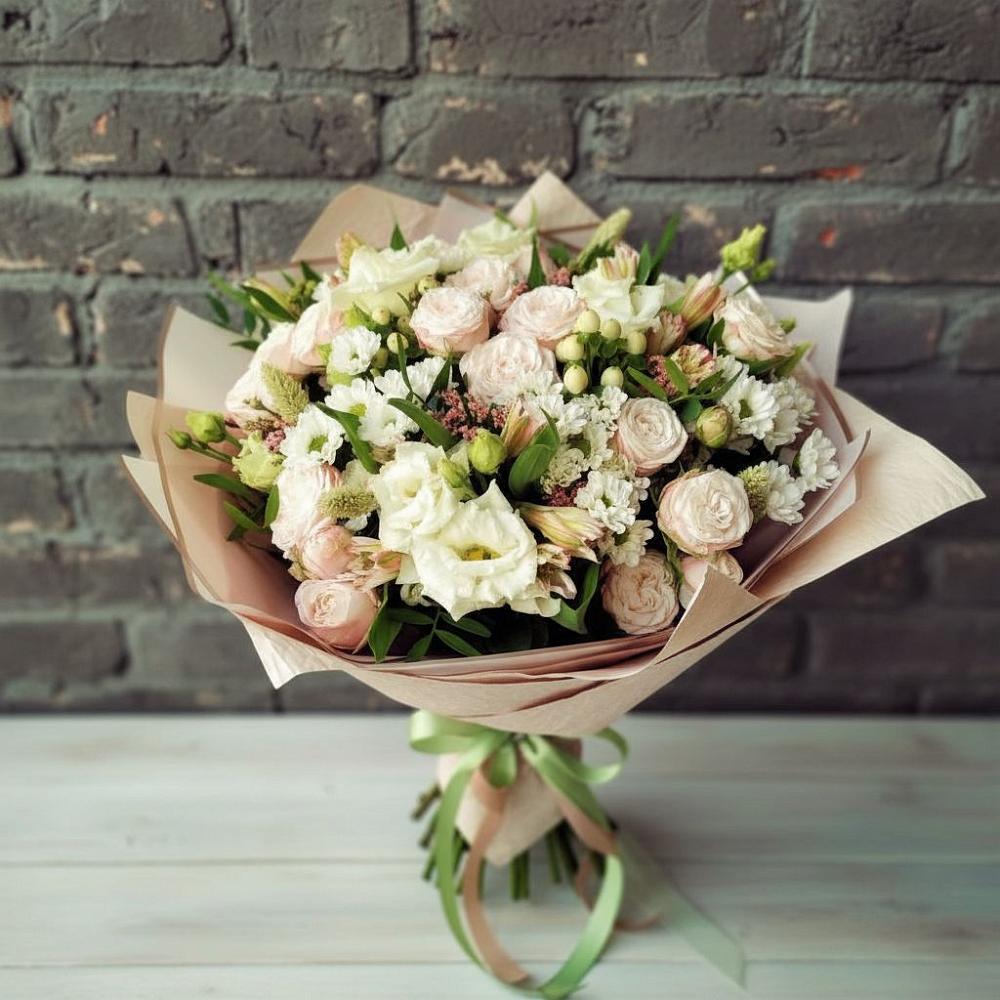 Букет цветов из: Альстромерии, Розы и Хризантемы в Солнечном Красноярского края