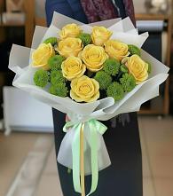 Букет цветов из:  Хризантемы и Розы в Солнечном Красноярского края