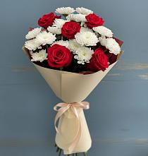 Букет цветов из:  Розы и Хризантемы в Солнечном Красноярского края