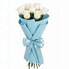 Букет 7 белых роз Проуд в Солнечном Красноярского края