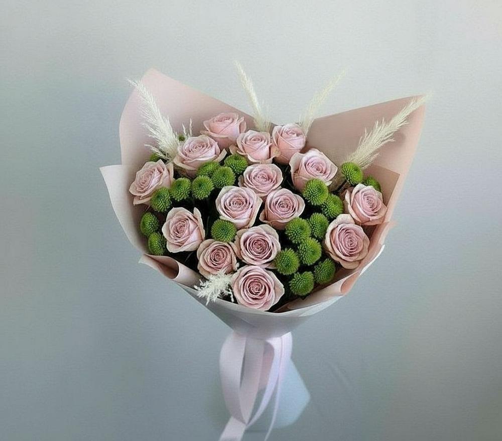 Букет цветов из: Розы и Хризантемы в Солнечном Красноярского края